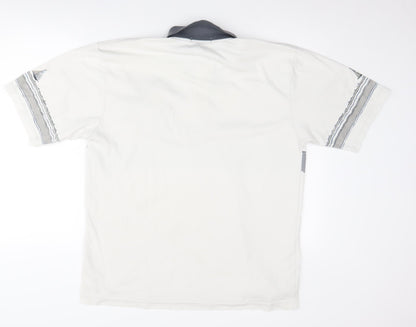 On Stage Men's XL White Nautical Polo Shirt