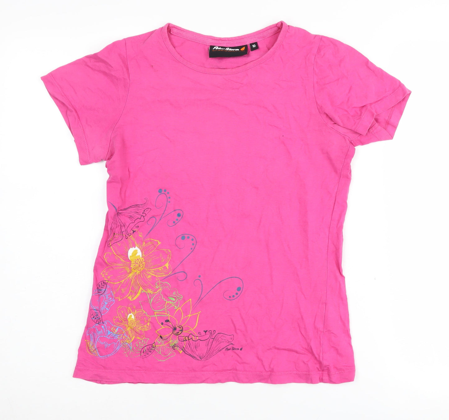 Peter Storm Women's Pink Floral T-Shirt Size 10 Casual