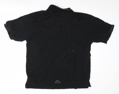 Lonsdale Men's Black Graphic Polo 2XL Short Sleeve
