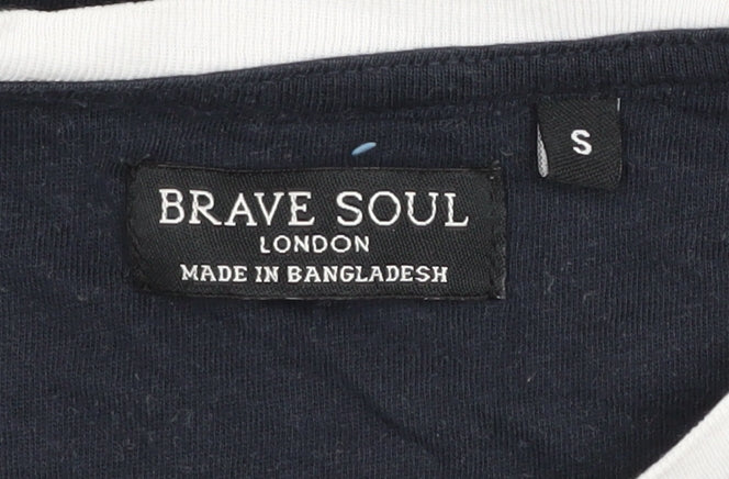 Mens UK Size S Brave Soul Blue  T-Shirt