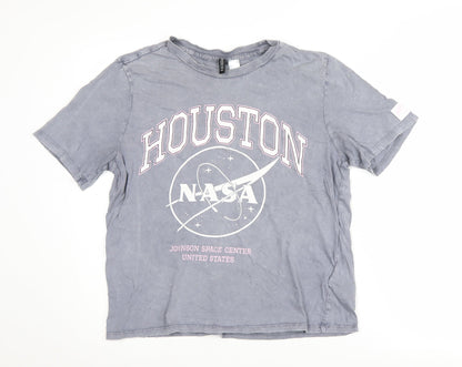 Womens UK Size S H&M Grey Basic T-Shirt