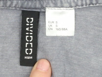 Womens UK Size S H&M Grey Basic T-Shirt