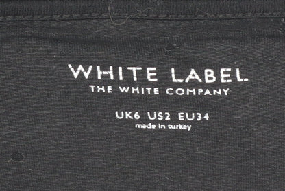 Womens UK Size 6 White Label Black  T-Shirt