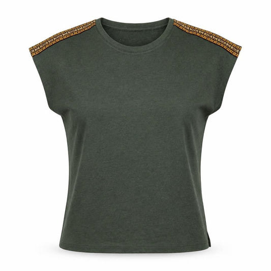Front view of Principles Women's Green T-Shirt, size 10, Sleeveless Casual