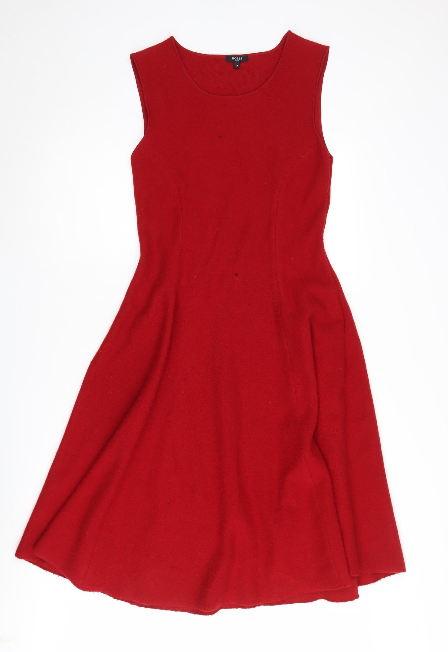 Hobbs Red A-Line Wool Dress - Women's Size 14
