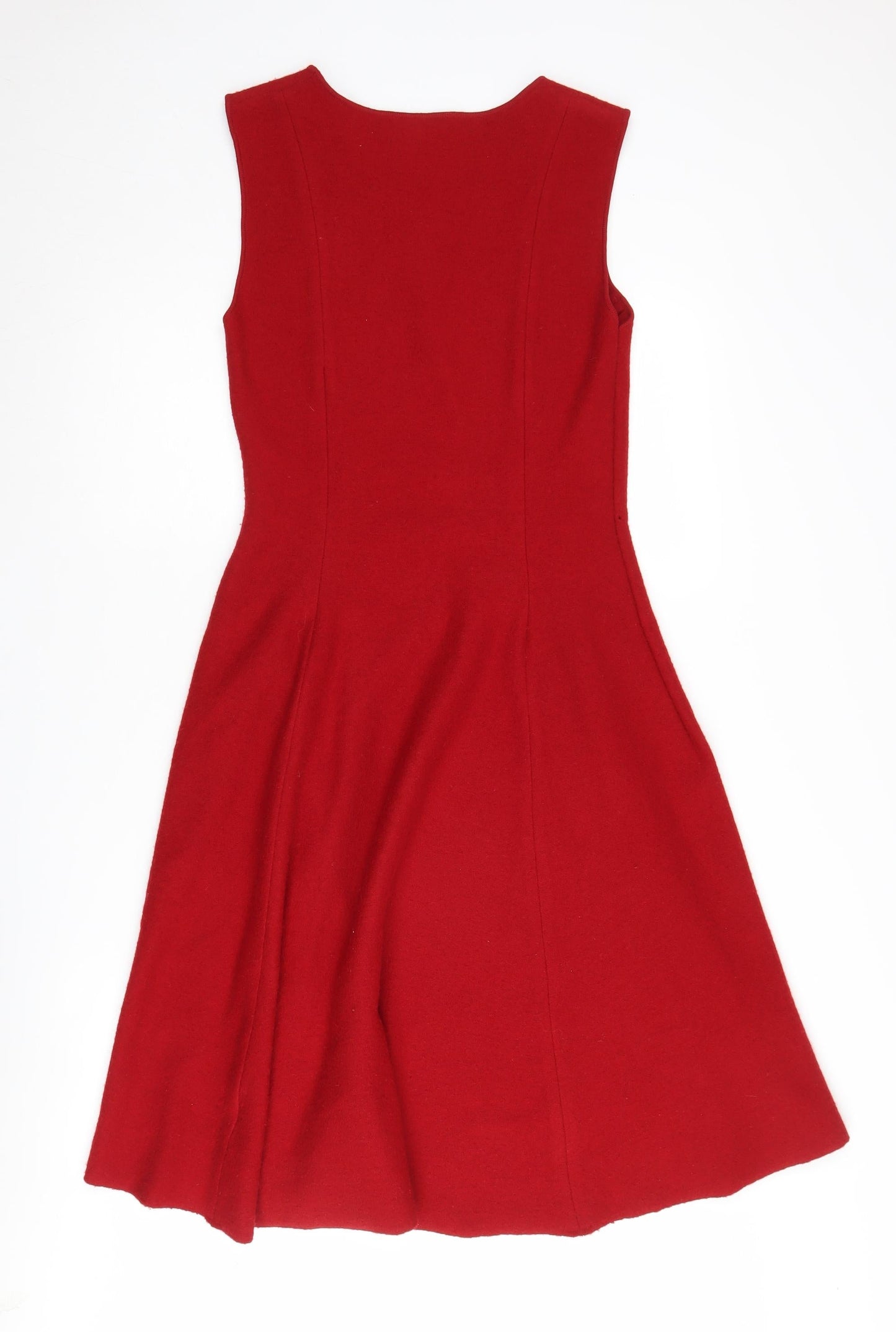 Hobbs Red A-Line Wool Dress - Women's Size 14