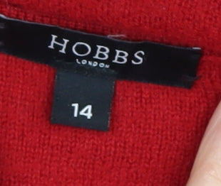 Hobbs Red A-Line Wool Dress - Women's Size 14