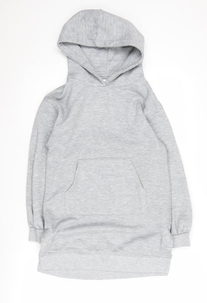 Zara Women's Grey Pullover Hoodie Size 10