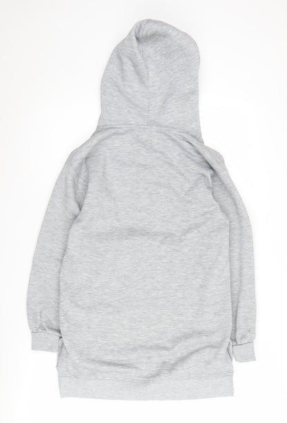 Zara Women's Grey Pullover Hoodie Size 10