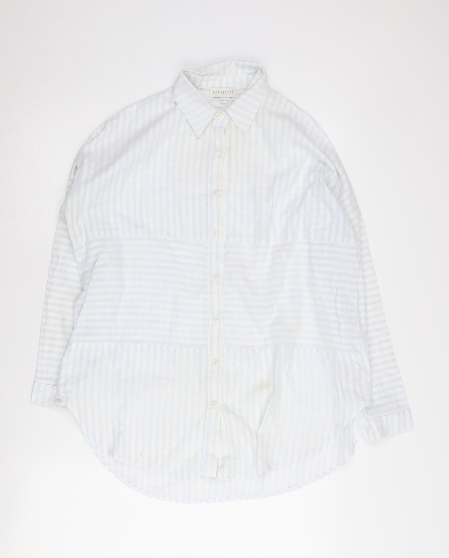 Apricot Women's White Striped Button-Up Shirt UK 8