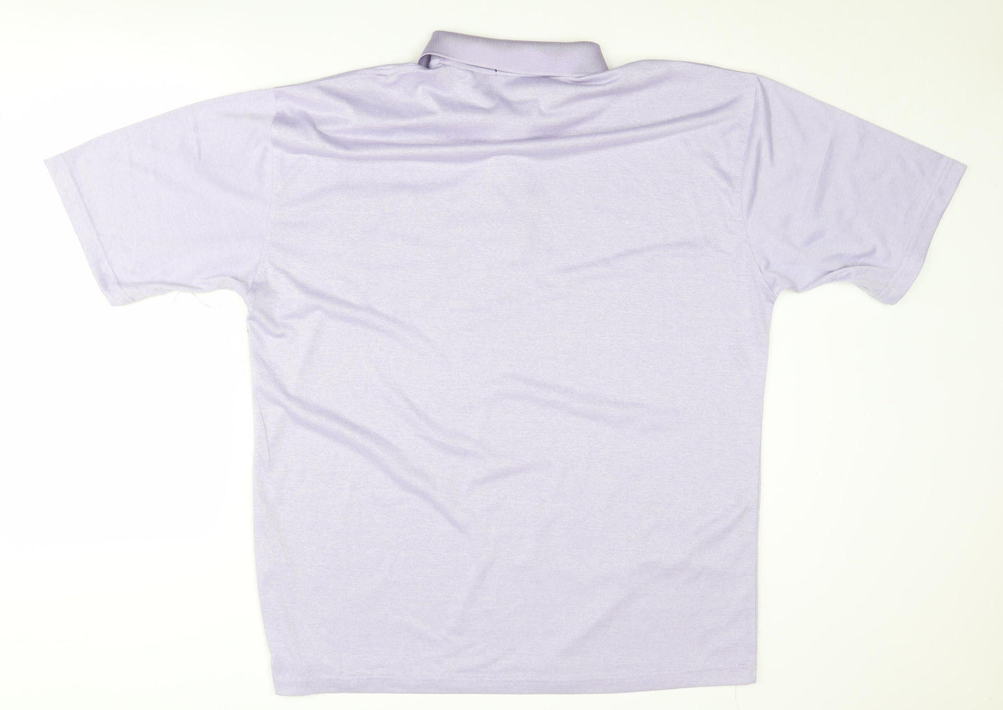 Gold Men Purple 2XL Striped Polo Shirt - Casual Wear