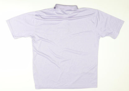 Gold Men Purple 2XL Striped Polo Shirt - Casual Wear