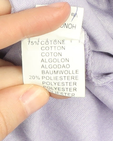 Gold Men Purple 2XL Striped Polo Shirt - Casual Wear