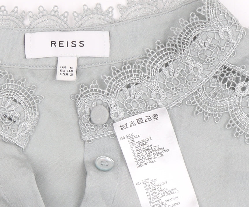 Womens UK Size 6 Reiss Grey Basic Blouse