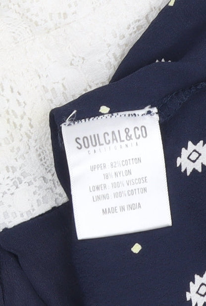 SoulCal & Co Women's Strapless Blue Fit & Flare Dress