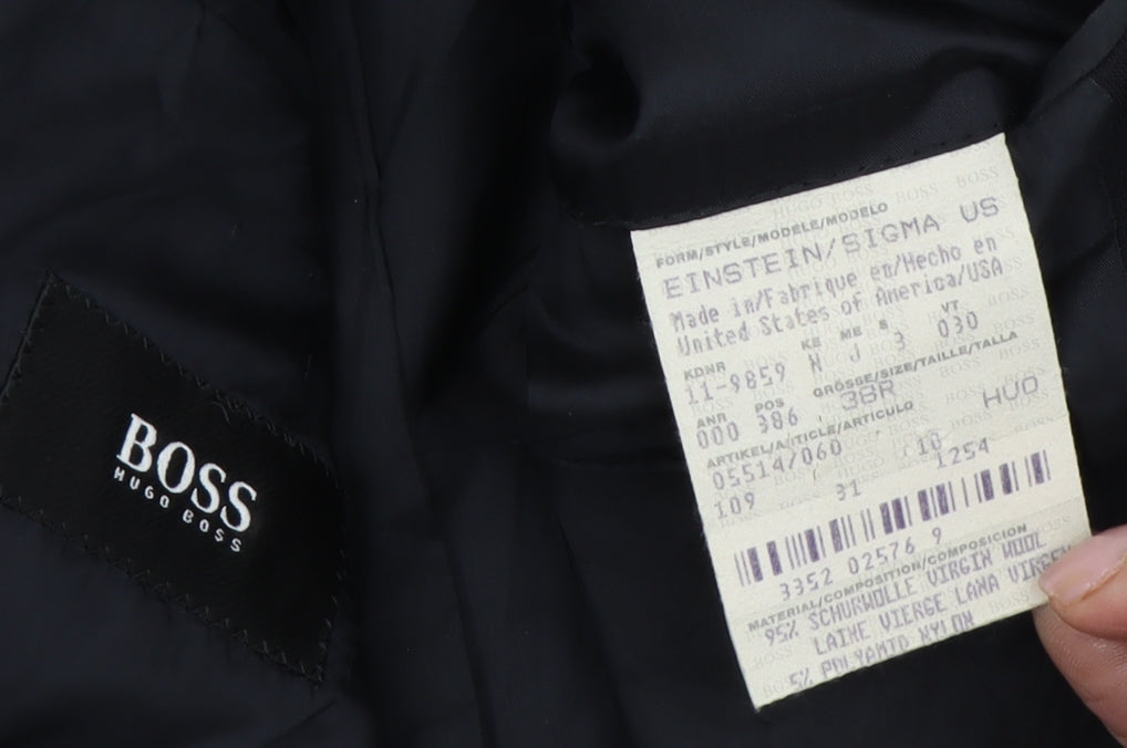 Mens UK Size 38 HUGO BOSS Regular Black Suit Jacket