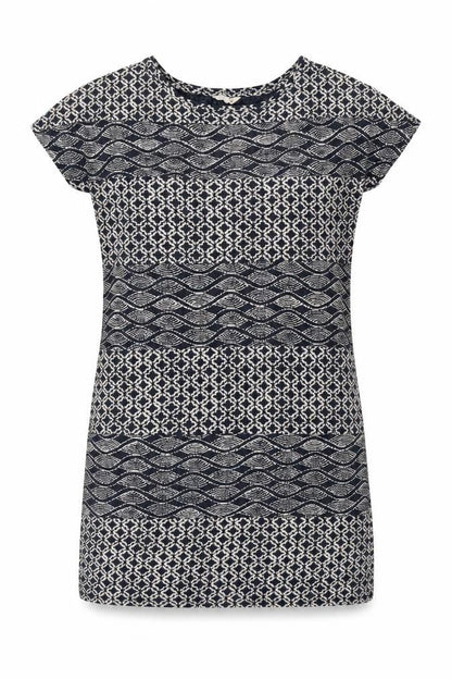 White Stuff Women's Blue Geometric Shift Dress, Size 12