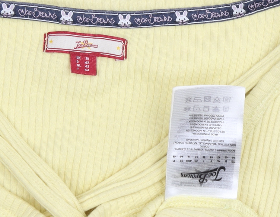 Joe Browns Women’s Yellow V-Neck Short Sleeve T-Shirt