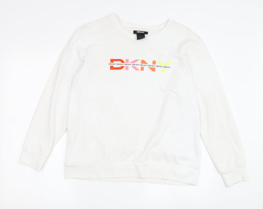 DKNY Women’s White Pullover Sweatshirt - Size M