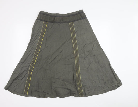 Fat Face Women's Grey A-Line Midi Skirt Size 8