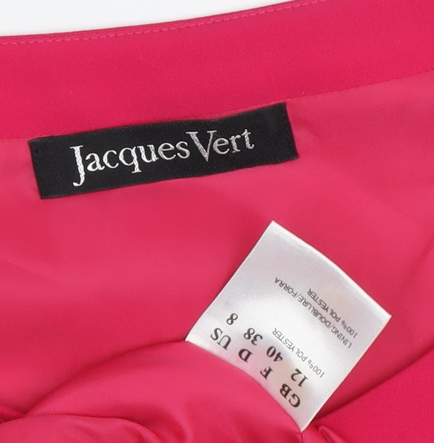 Jacques Vert Women's Pink V-Neck Top, Size 12, Casual Short Sleeve