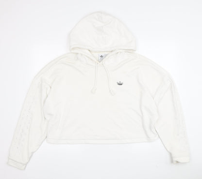 Adidas Women's White Hoodie Size 14 Pullover Casual