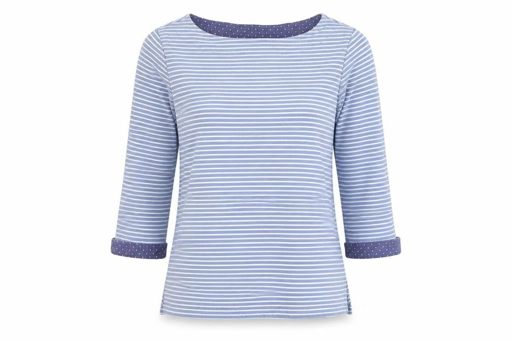 Womens UK Size S Woolovers Blue Basic Blouse
