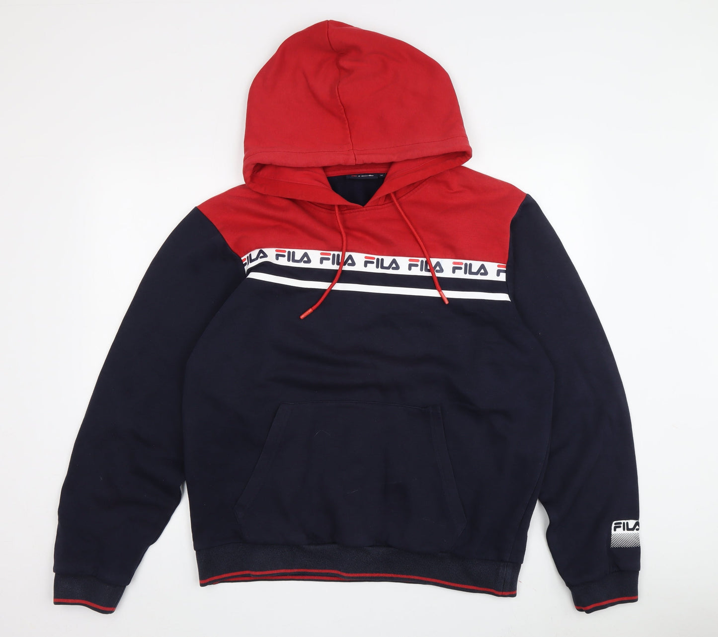 Mens UK Size M FILA Red Pullover Hoodie
