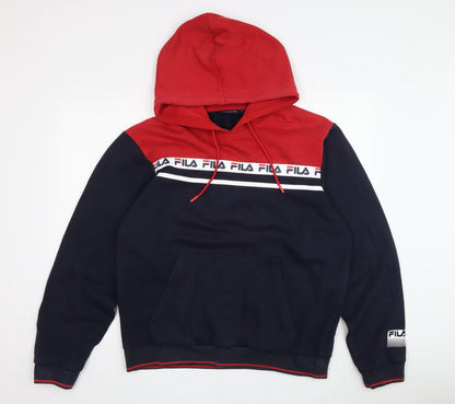 Mens UK Size M FILA Red Pullover Hoodie