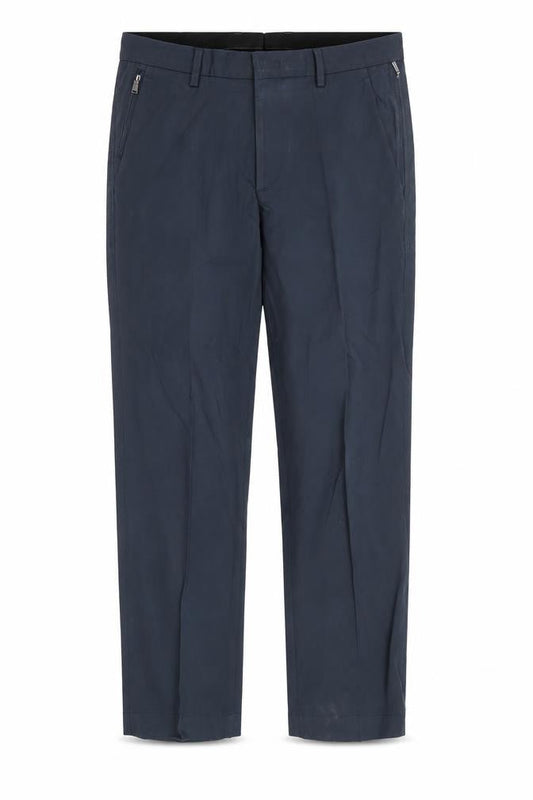 Front view of Hugo Boss unisex blue chino trousers 30r