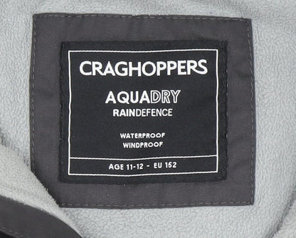 Craghoppers Boys Black Red Waterproof Parka, 11-12 Years
