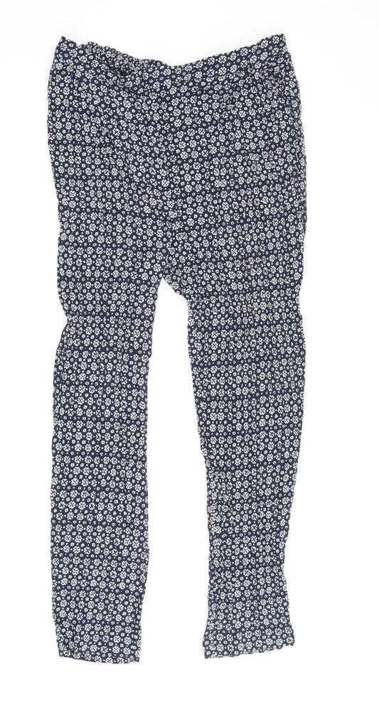 Laura Ashley Women's Blue Floral Trousers Size 16