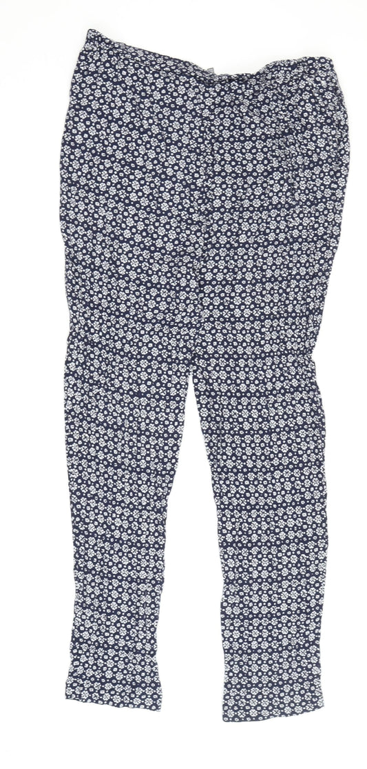 Laura Ashley Women's Blue Floral Trousers Size 16