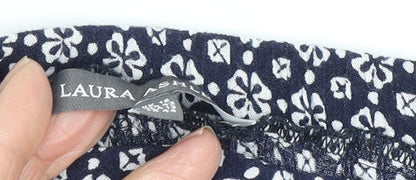 Laura Ashley Women's Blue Floral Trousers Size 16