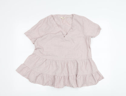 Womens UK Size 8 Fat Face Pink Tunic Blouse