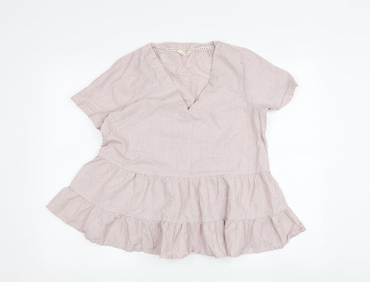 Womens UK Size 8 Fat Face Pink Tunic Blouse