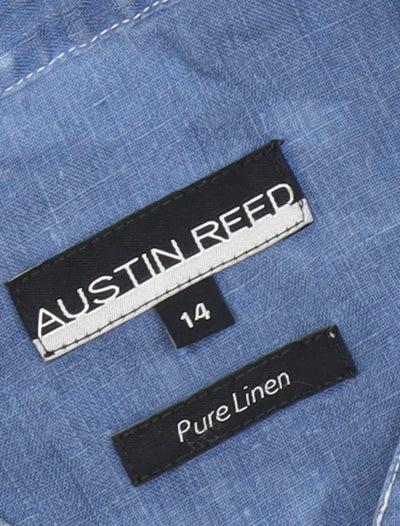 Austin Reed Women's Blue Linen Tunic Blouse, Size 14