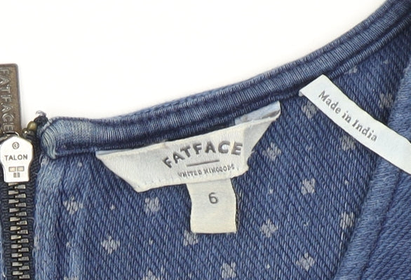 FatFace Women's Blue Knee Length T-Shirt Dress, Size 6
