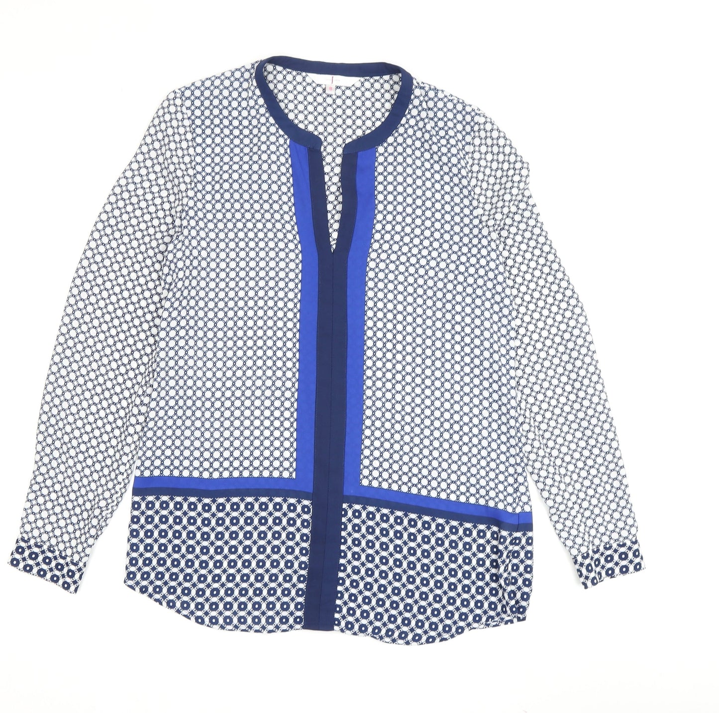 Jasper Conran Women's Blue Tunic Blouse Size 8, Geometric