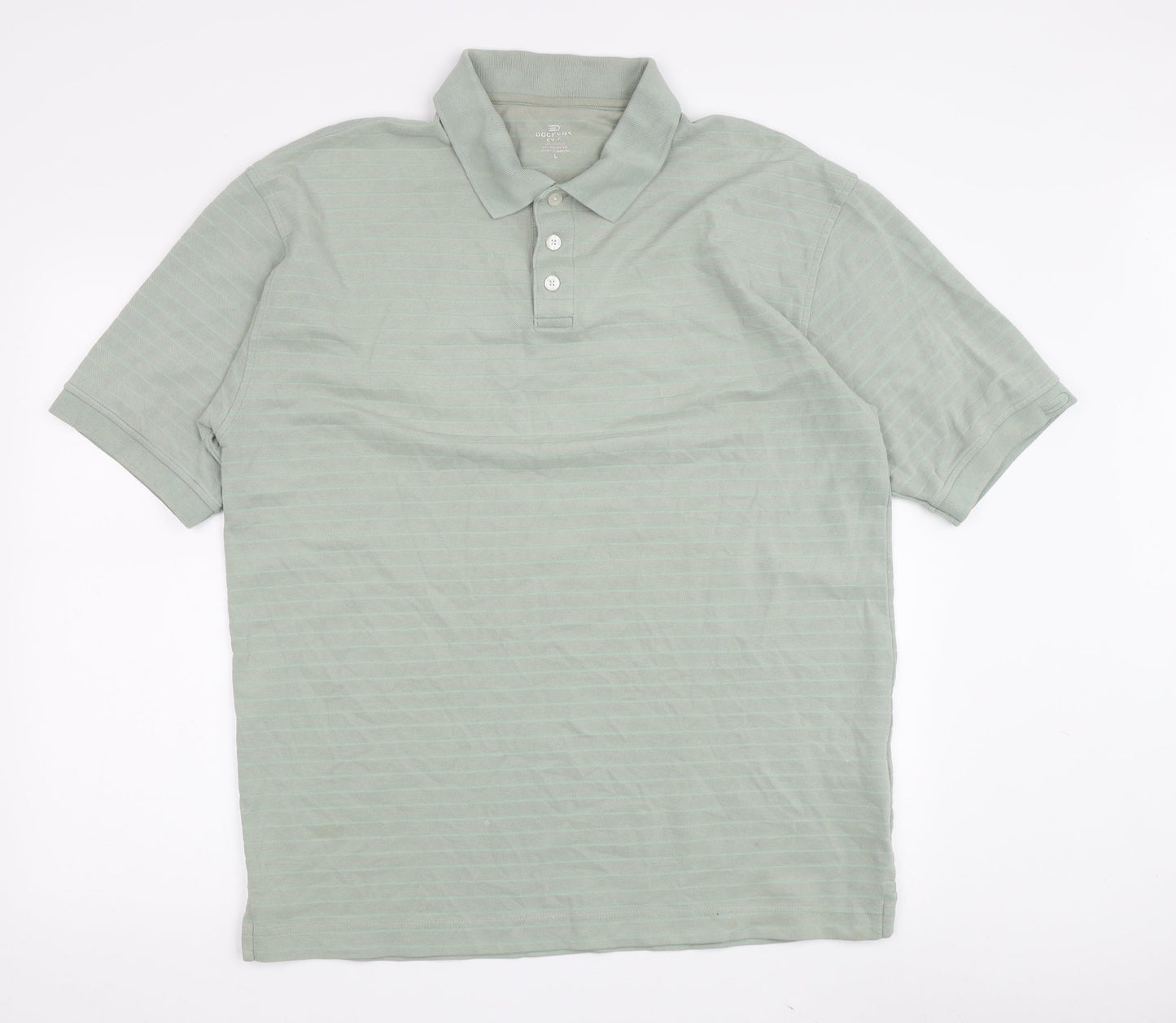 Dockers Men's Green Polo Shirt, Size L, Golf Style