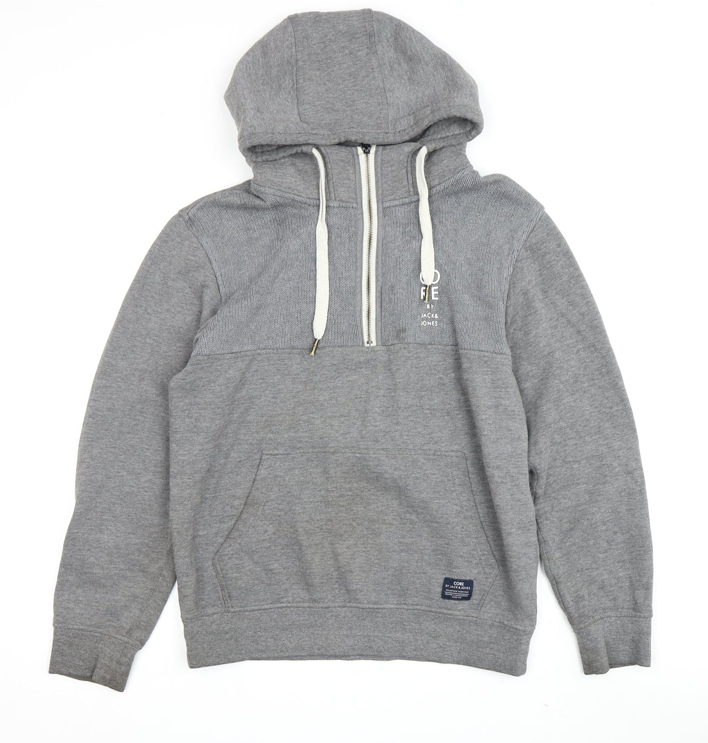 Mens UK Size M JACK & JONES Grey Full Zip Hoodie