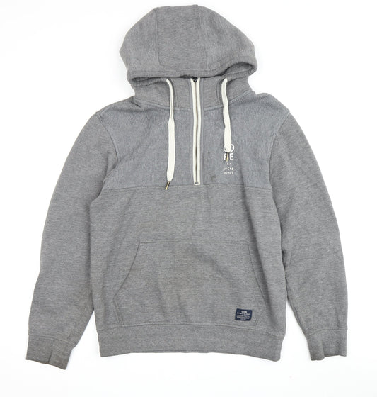 Mens UK Size M JACK & JONES Grey Full Zip Hoodie
