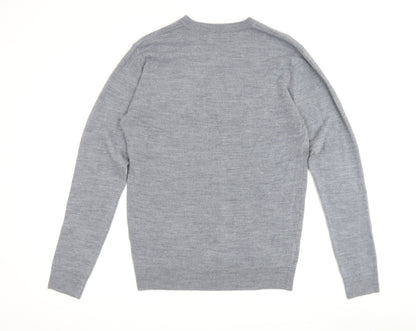 Jeff Banks Men's Grey V-Neck Knit Pullover Jumper S