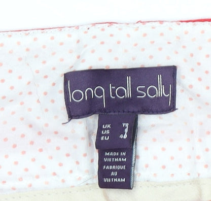 Womens UK Size 7 Long Tall Sally Regular Fit Cropped Red Trousers