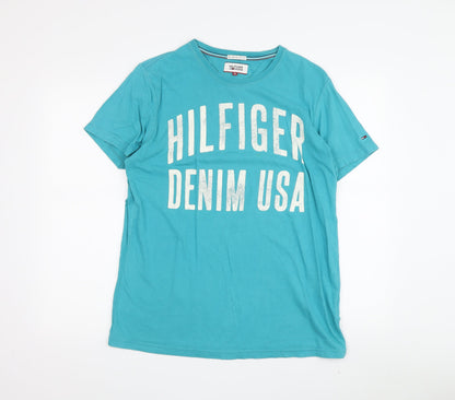 Tommy Hilfiger Men's Blue Graphic Print T-Shirt M