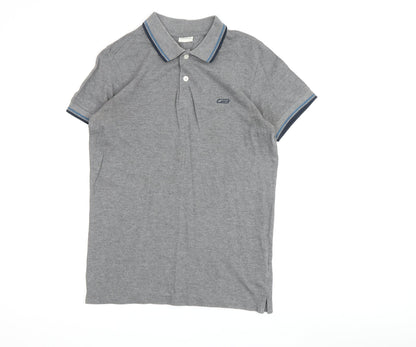 Jack & Jones Men's Grey Polo Shirt Size L