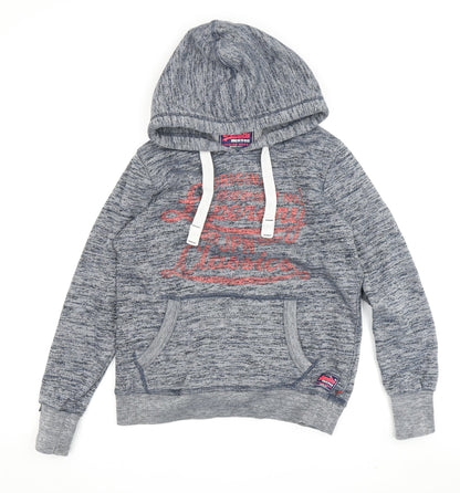 Superdry Women's Blue Pullover Hoodie S Casual Graphic