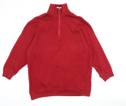 Mens UK Size M Glenmuir Red 1/4 Zip Sweatshirt