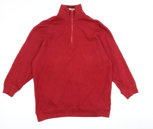 Mens UK Size M Glenmuir Red 1/4 Zip Sweatshirt