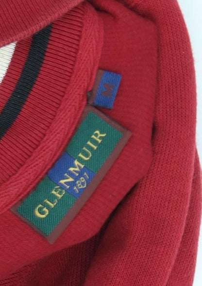 Mens UK Size M Glenmuir Red 1/4 Zip Sweatshirt